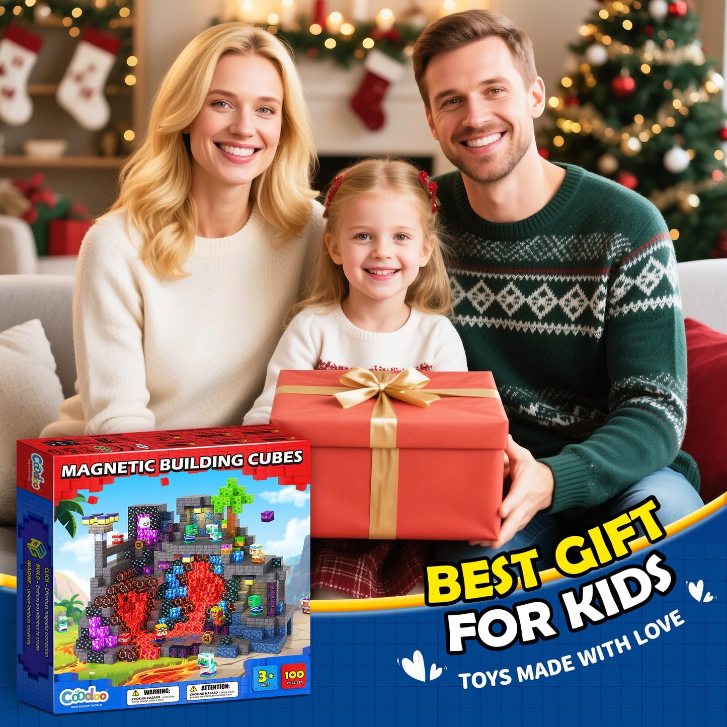 Coodoo 100 PCS Magnetic Blocks Mystic Mine Adventure Themed Learning and Educational Toys Christmas and Birthday gifts for Kids