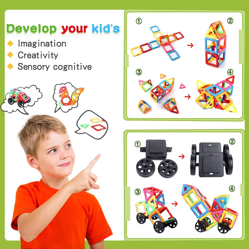 Magnetic Tiles Building Blocks 54 Pieces