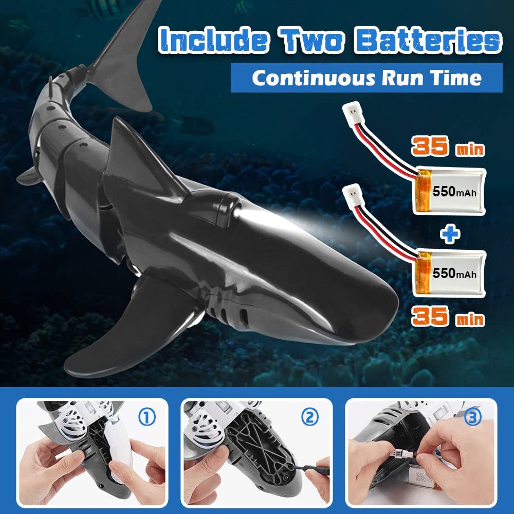 2.4G Remote Control Shark Toy for Swimming Pool Bathroom