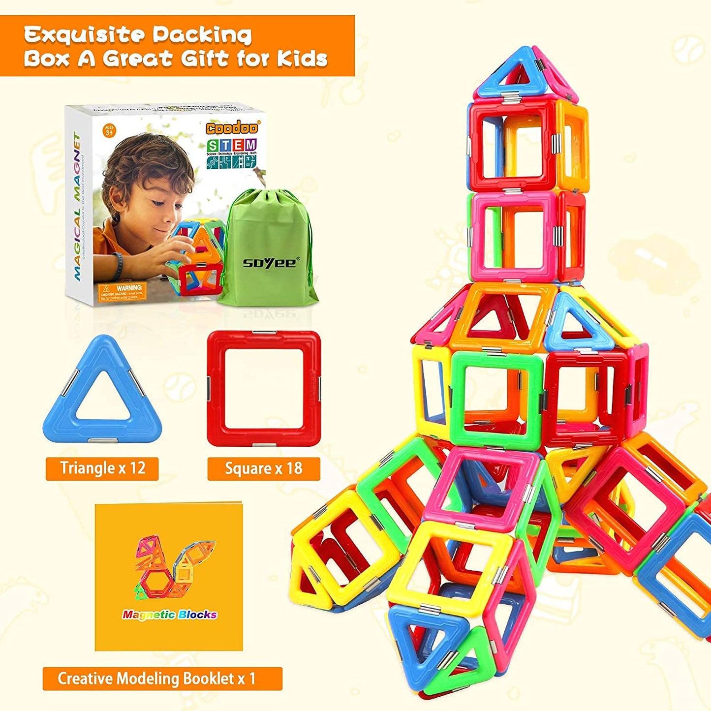 Magnetic Tiles Building Block 30 Pieces