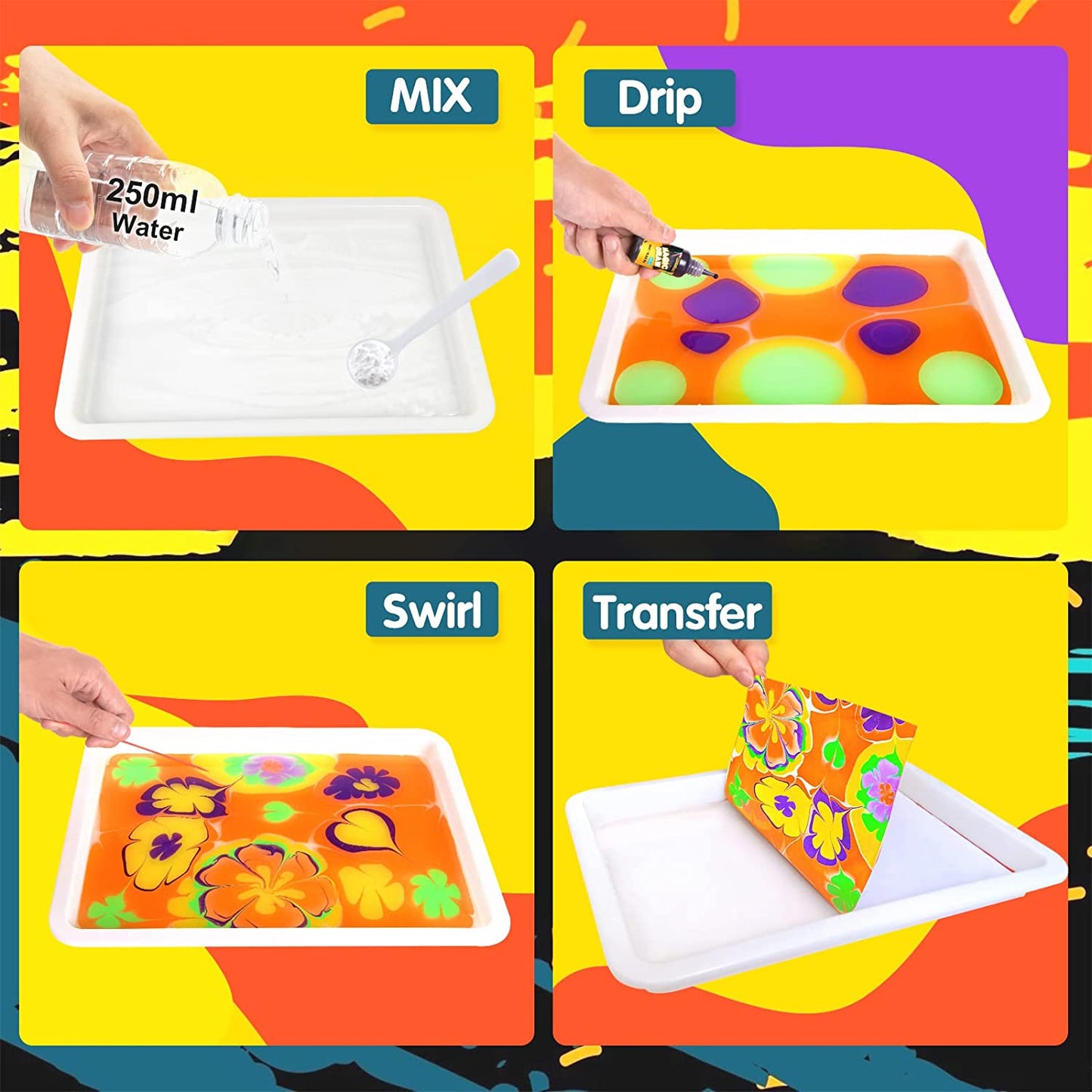 Water Marbling Paint for Kids - Arts and Crafts for Girls & Boys