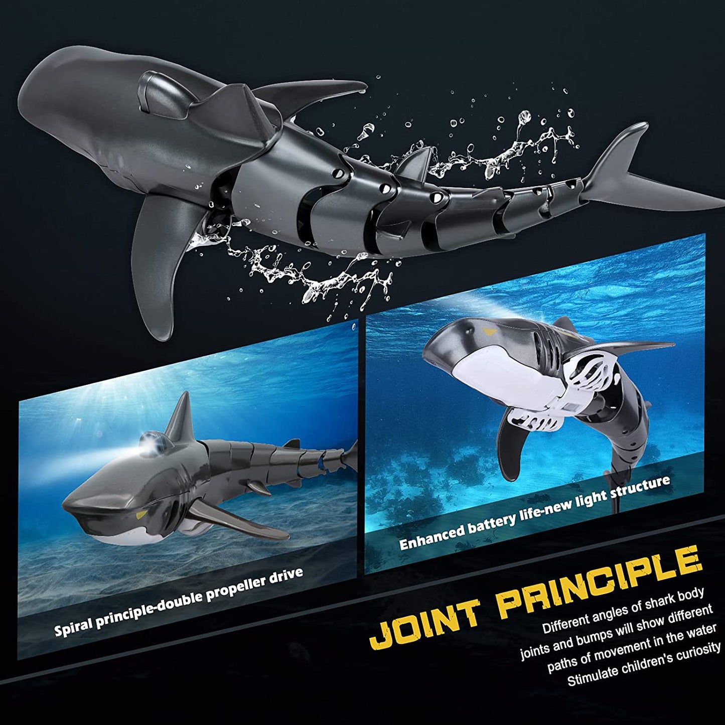 2.4G Remote Control Shark Toy for Swimming Pool Bathroom