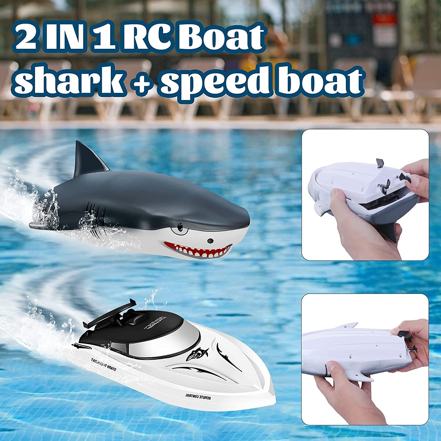 Remote Control Shark Toys RC Boats Pool Toys