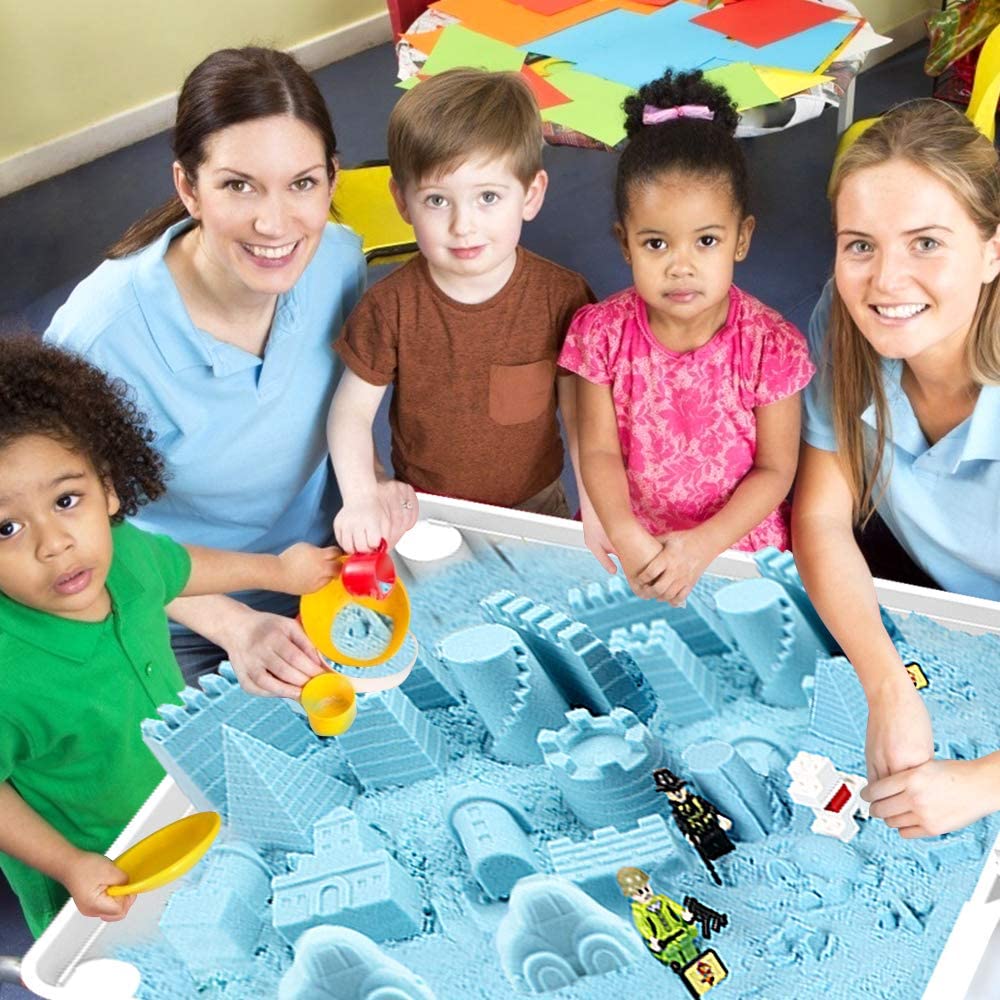 Upgrade Toddler Activity Table, Kids Table & Chair Set with 100PCS Building Blocks