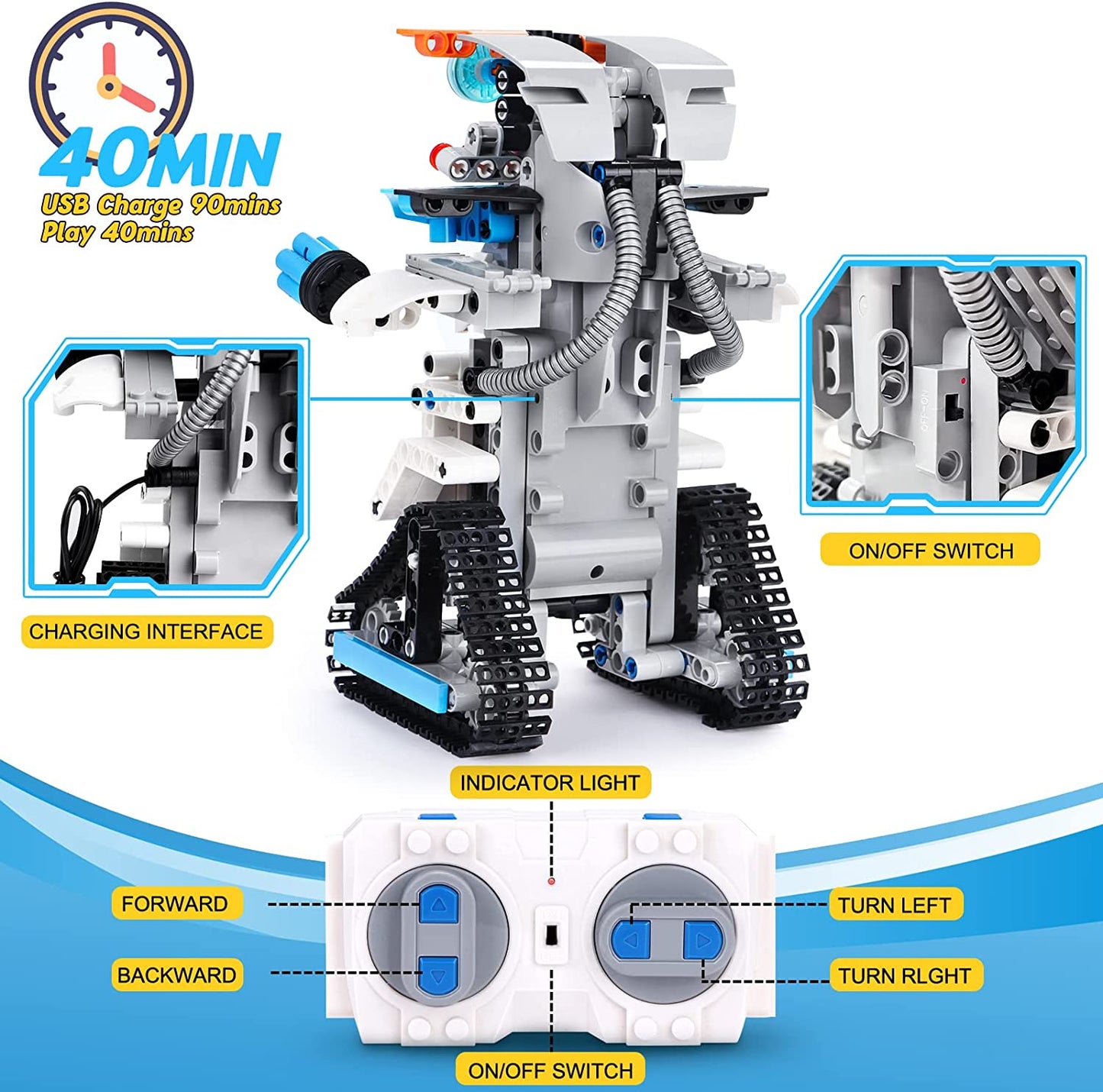 STEM Projects Remote APP Controlled Robot Building Kit-358 Pieces