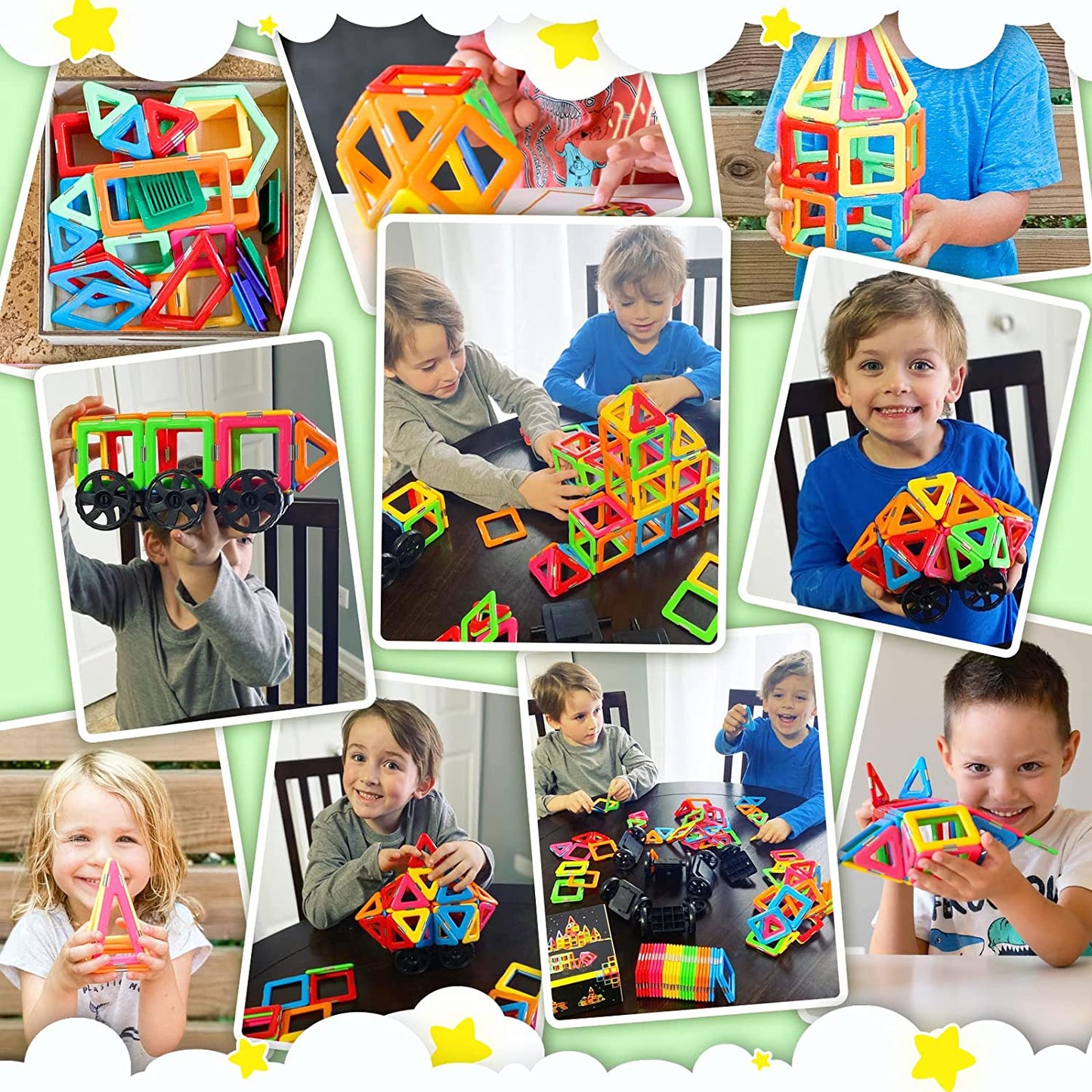 Magnetic Tiles Building Blocks 54 Pieces