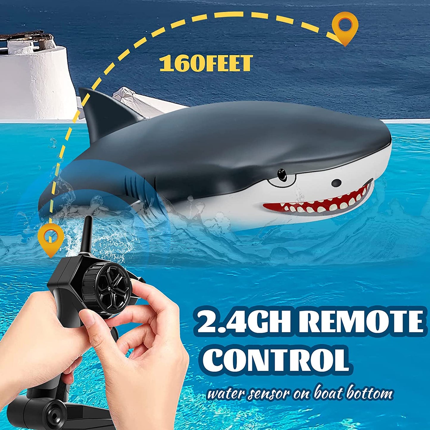 Remote Control Shark Toys RC Boats Pool Toys