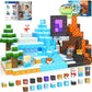 Coodoo 84 PCS Magnetic Blocks Frozen Castle & Lava Kingdom Two Worlds in One Toddler Montessori Toys Stem Building Blocks