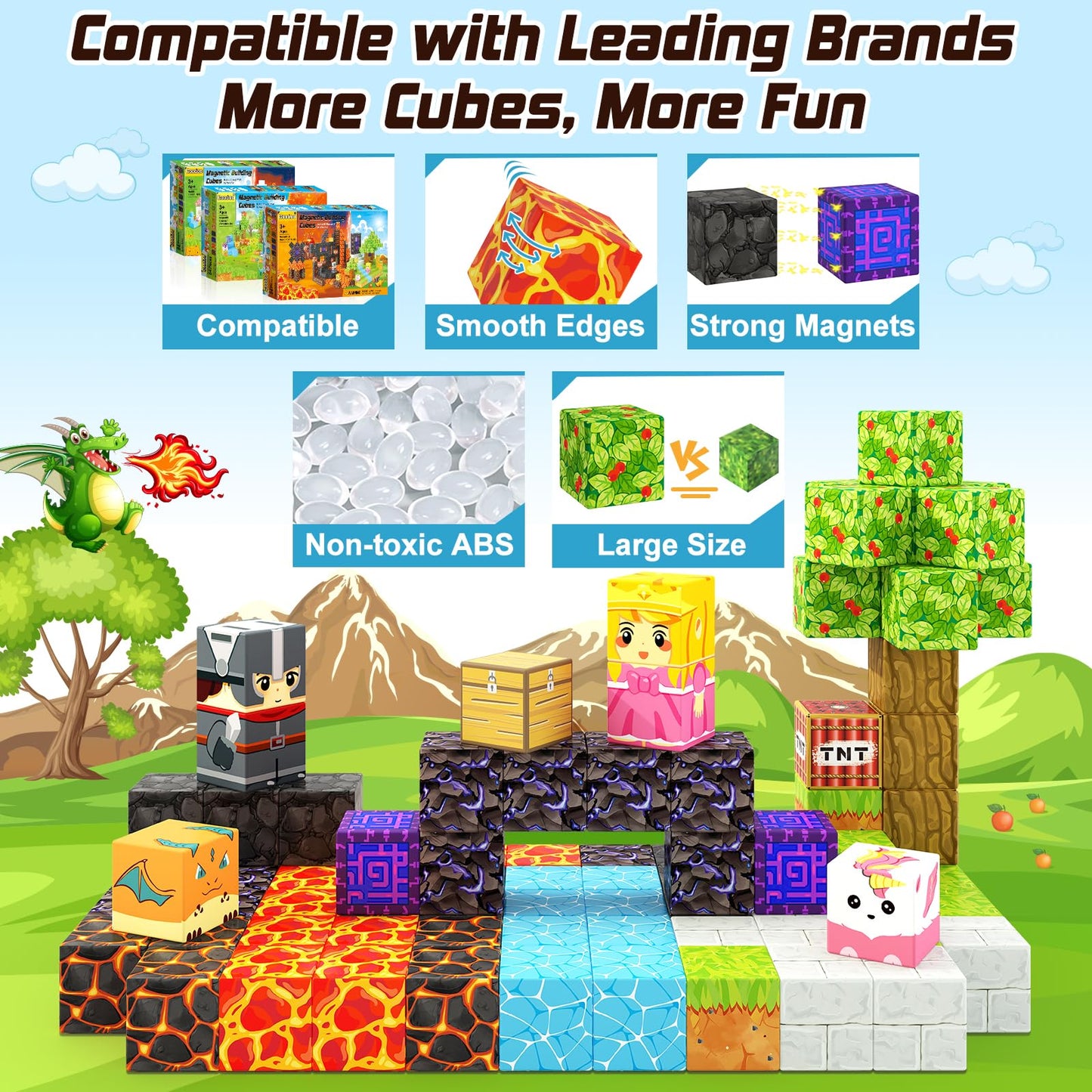 Coodoo 84 PCS Magnetic Blocks Magic Portal Forest Edition Outdoor Toys for Kids