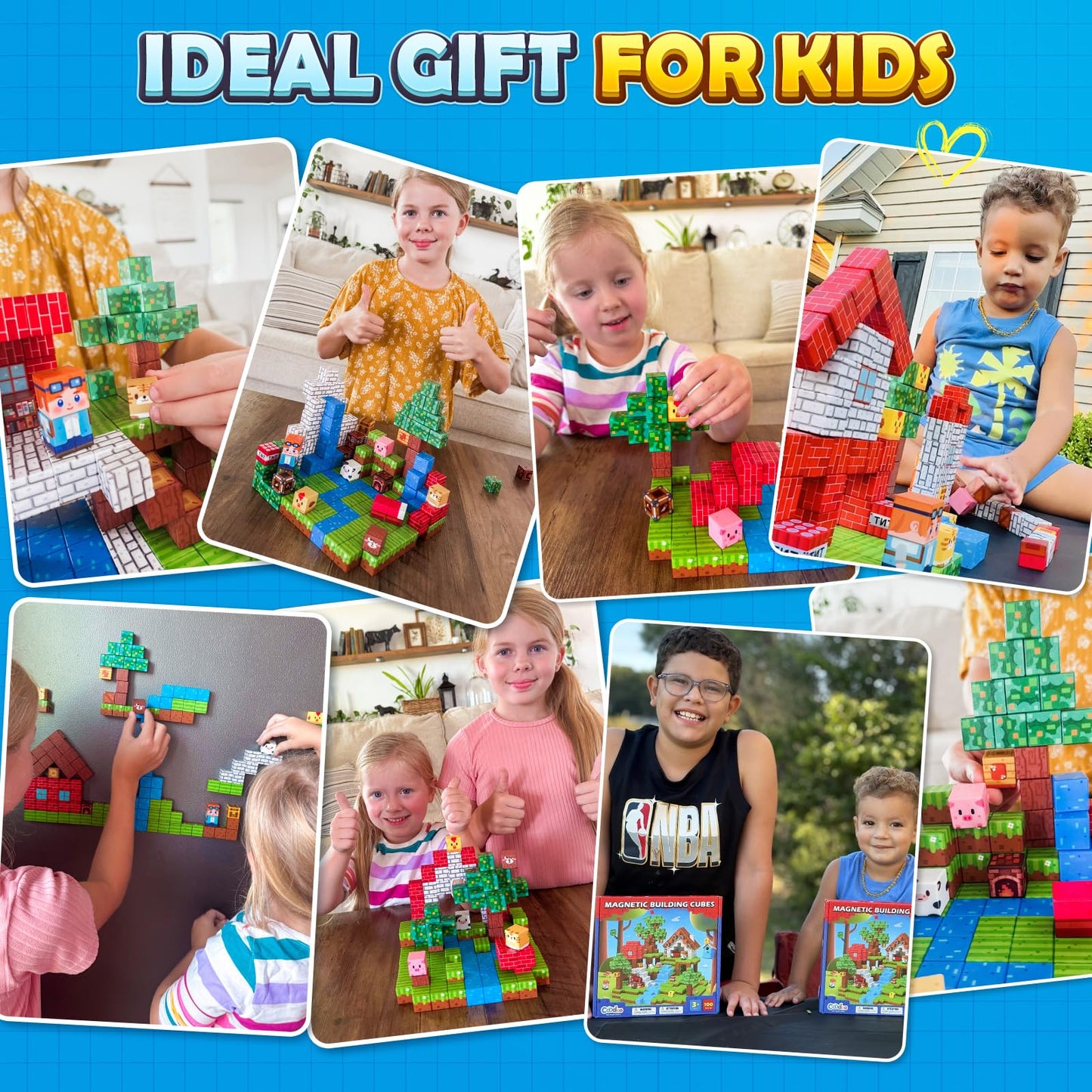 Coodoo 100 PCS Magnetic Blocks Forest Adventure Set Building Toys Stem Classroom Must Haves Gifts for Kids