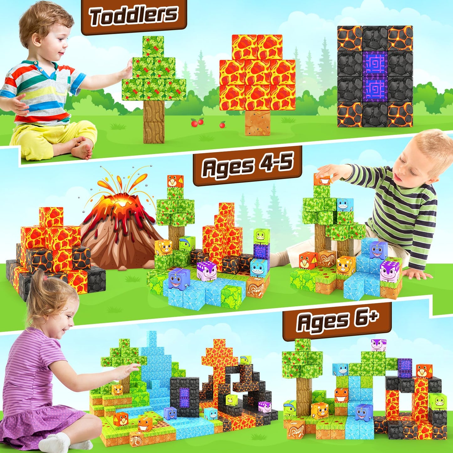 Coodoo 84 PCS Dinosaur Adventure Set Creative Jurassic Scenes Gifts for Kids