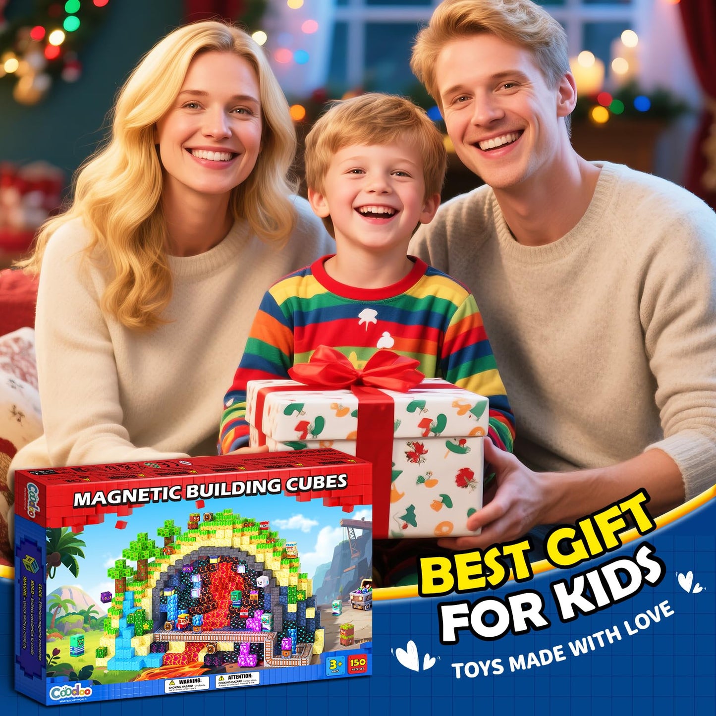 Coodoo 150PCS Magnetic Blocks Rainforest Mine Adventure Building Toys Stem Learning Blocks Gifts for Kids