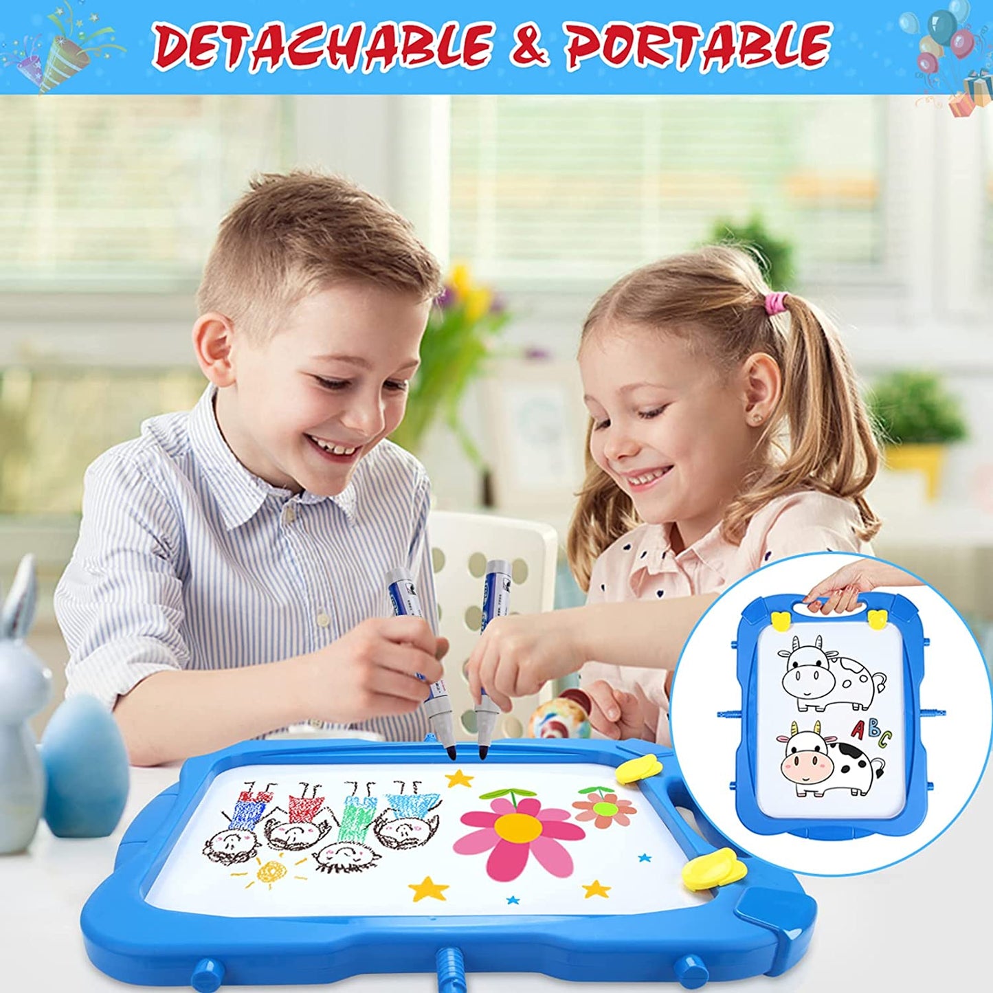 Double Sided Easel, Height Adjustable Drawing Board for Toddlers