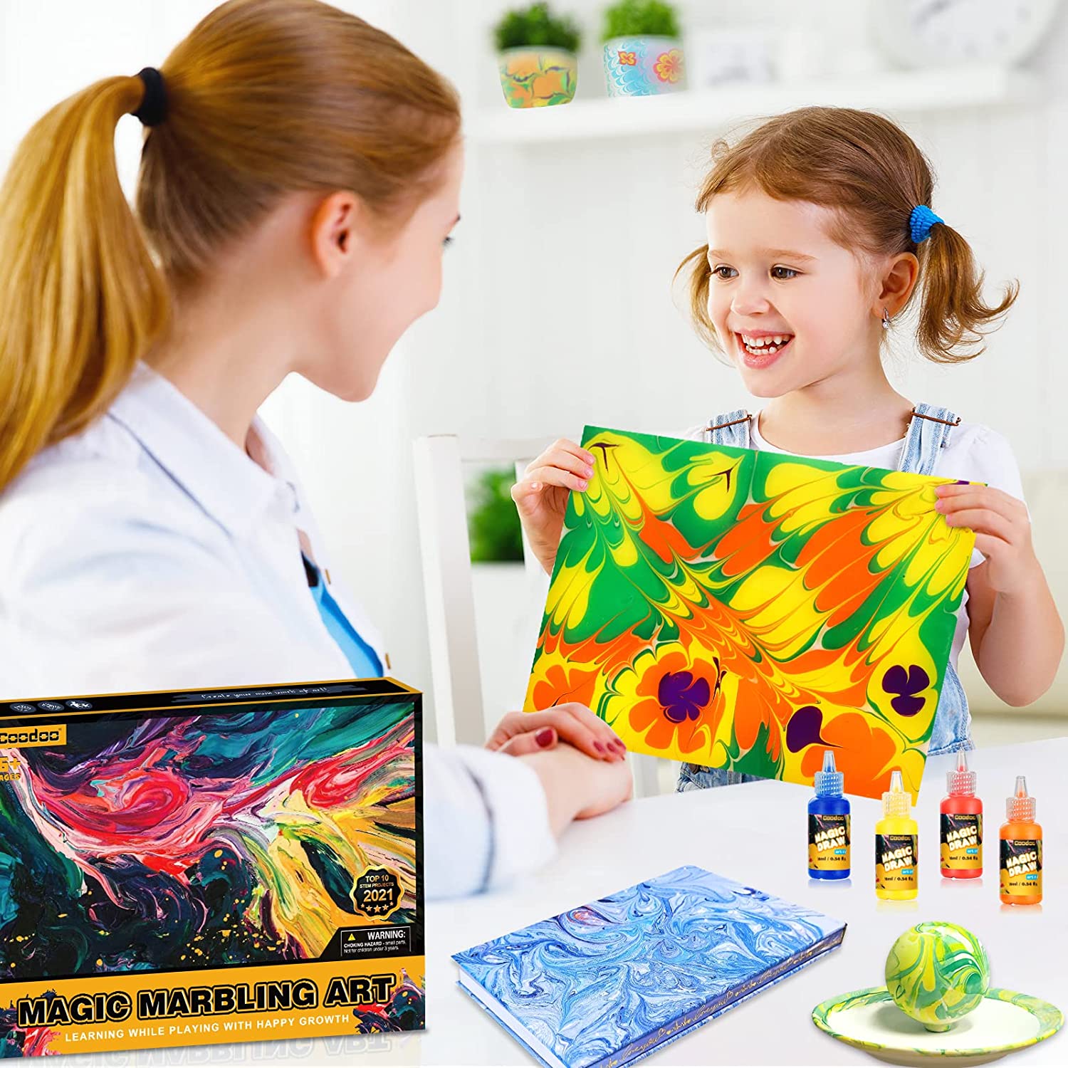 Water Marbling Paint for Kids - Arts and Crafts for Girls & Boys Crafts  Kits Ideal Gifts for Kids Age 3-5 4-8 8-12